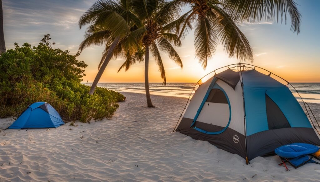 Florida beach camping shelters