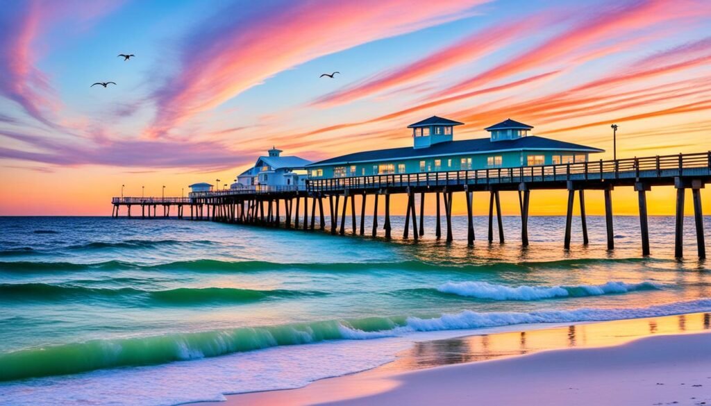 Pensacola Beach Fishing Pier over Gulf of Mexico