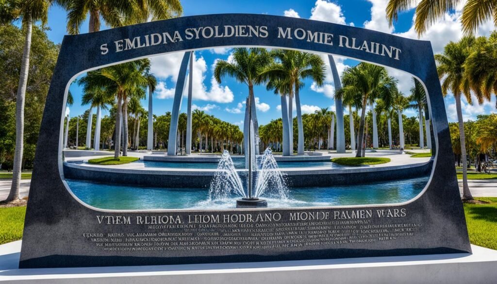 Veterans monument features