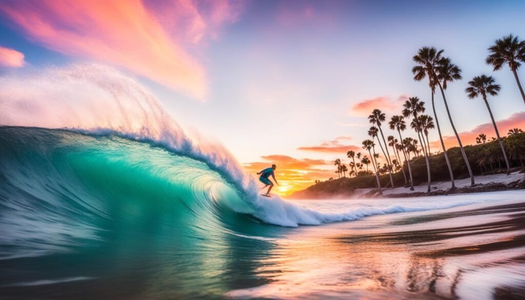 surfing while beach camping in Florida