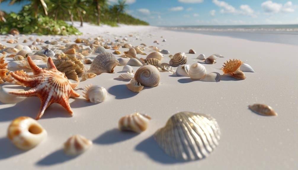 seashell searching on sandy beaches