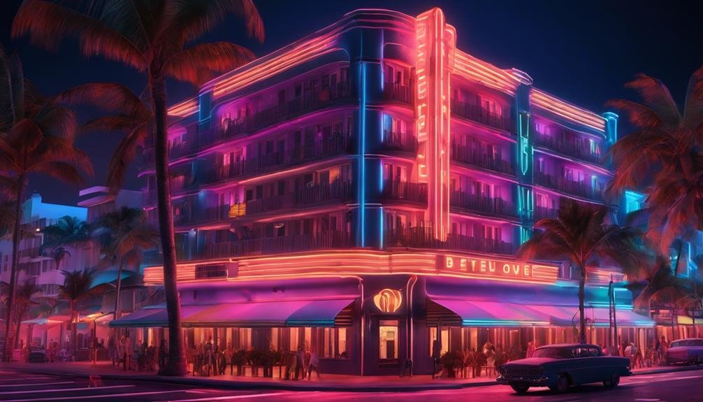 vibrant lively nightclub filled beachside